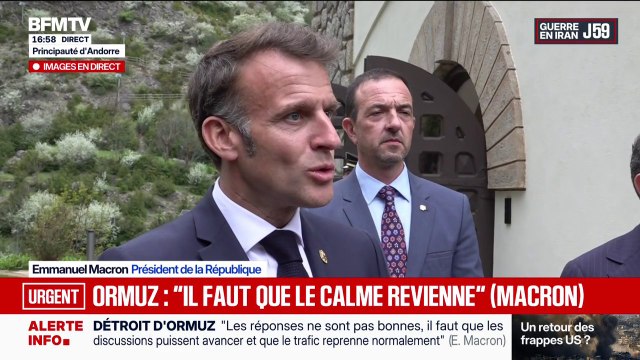 Détroit d'Ormuz bloqué: Il faut réduire nos dépendances sur le long terme, indique Emmanuel Macron