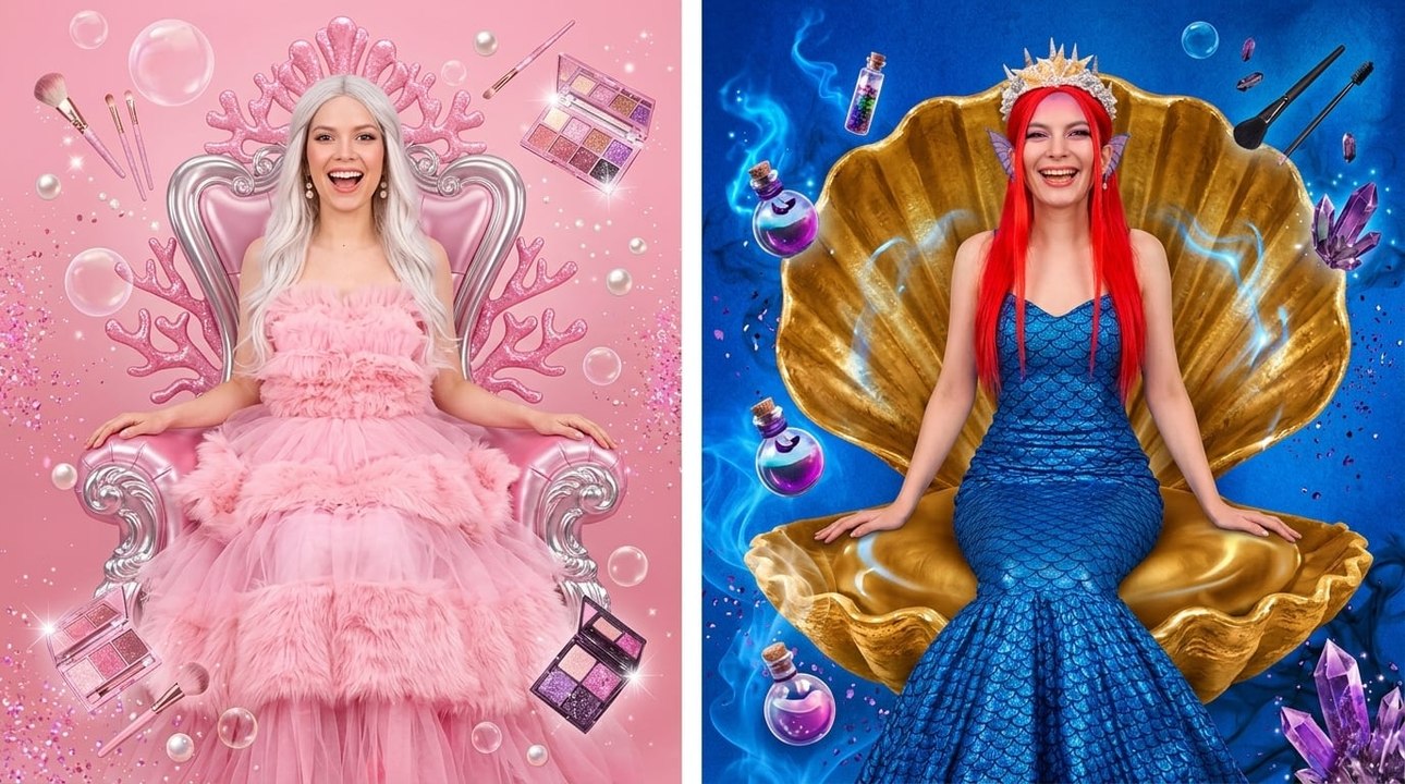 Transformation époustouflante de Princesse Rose en Sirène