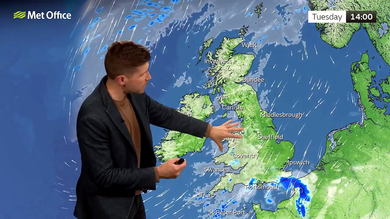 Met Office Monday Evening Weather Forecast 27/04/2026