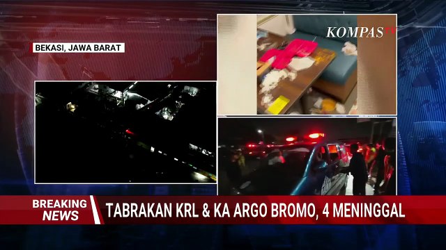 Beginilah Visual Drone Lokasi Tabrakan KRL & KA Argo Bromo Anggrek di Stasiun Bekasi