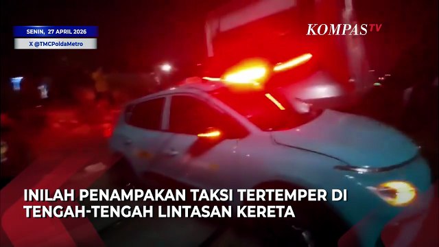 Penampakan Taksi Tertemper KRL Sebelum Tabrakan KA Argo Bromo Anggrek di Bekasi Timur