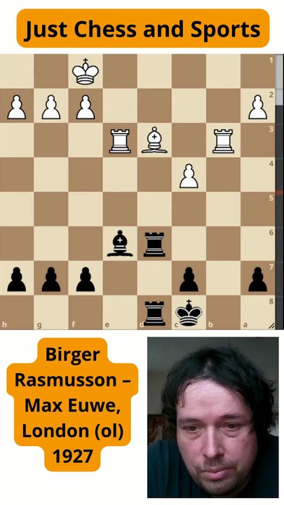 Max Euwe gana un peon y vence a Rasmusson (1927)