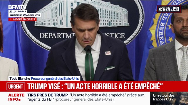Tirs près de Donald Trump: Un acte horrible a été empêché , se félicite le procureur général des États-Unis