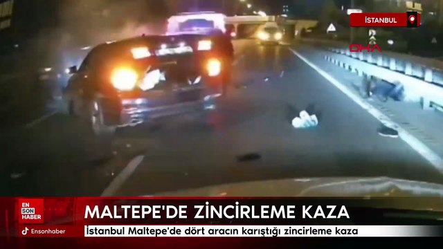 İstanbul Maltepe'de dört aracın karıştığı zincirleme kaza