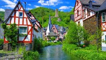 Monreal Germany Half Timbered Houses and River Views 4K 60fps