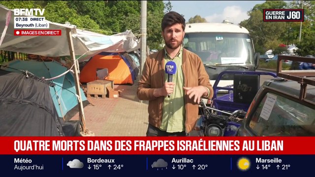Guerre au Moyen-Orient: des refugiés du sud du Liban campent à Beyrouth après des frappes israéliennes