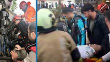 Kahramanmaraş’ta enkaz altında kalan iş makinesinin operatörü yaralandı