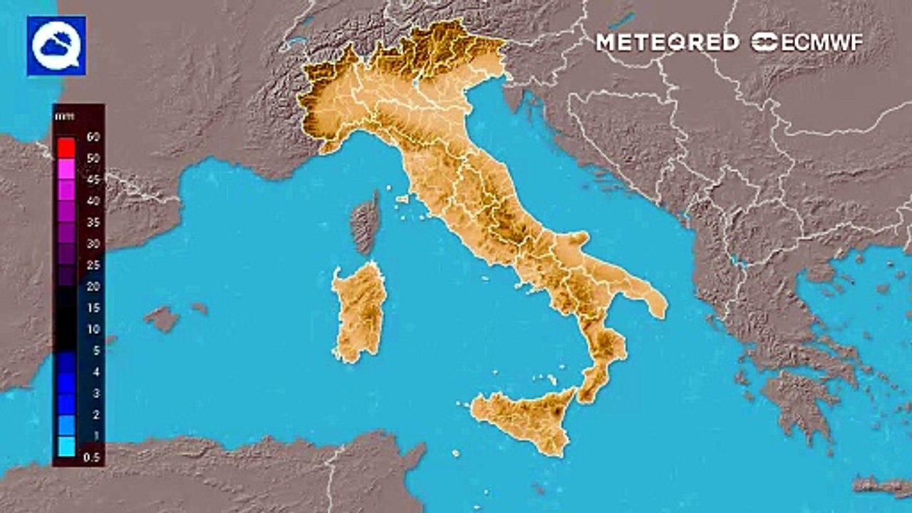 Martedì 28 aprile 2026, precipitazione cumulata in Italia