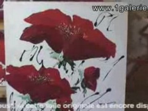 Fleurs au couteau réf: 2013 Adaoust Toile originale cotée