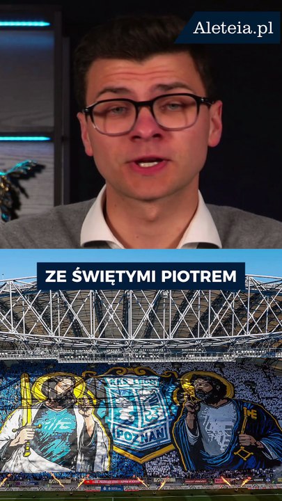 Kibice Lecha przygotowali baner św. Piotra i Pawła