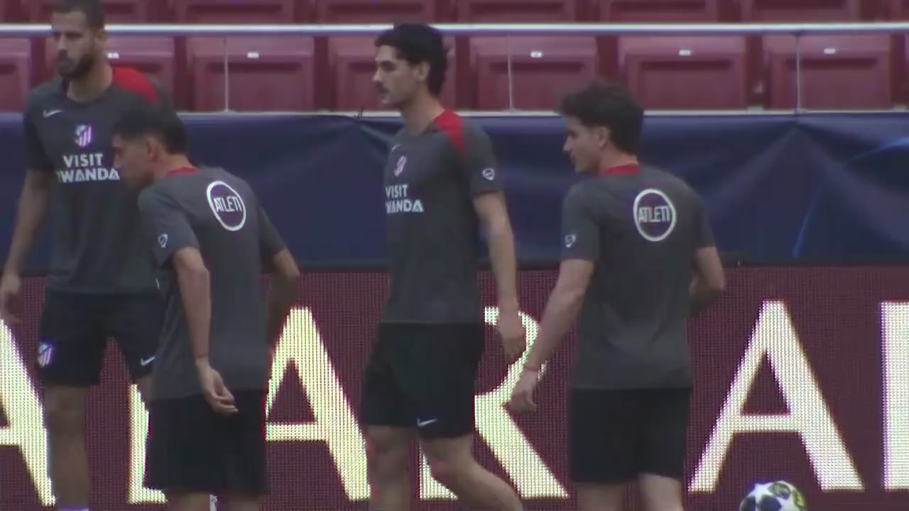Atletico Madrid train ahead of champions league semi final visit of Arsenal