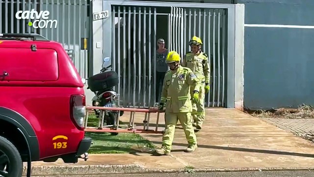Morador passa mal no telhado e bombeiros são acionados para ajudar descer em Cascavel