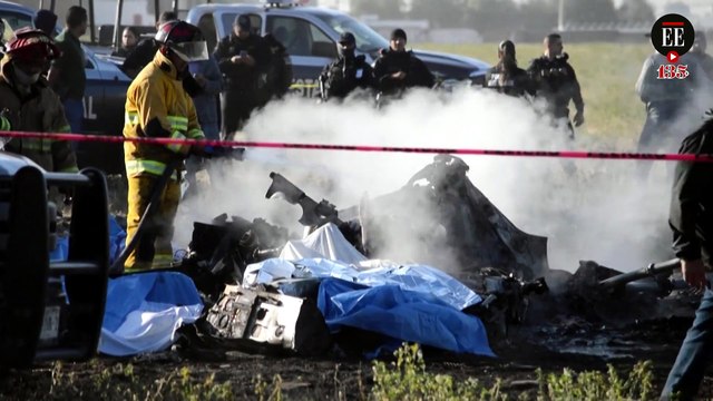 Mueren cinco personas, tras caída de helicóptero en México