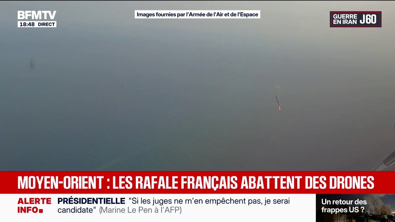 Guerre au Moyen-Orient: un Rafale français abat un drone sur des images fournies par l'Armée de l'Air et de l'Espace