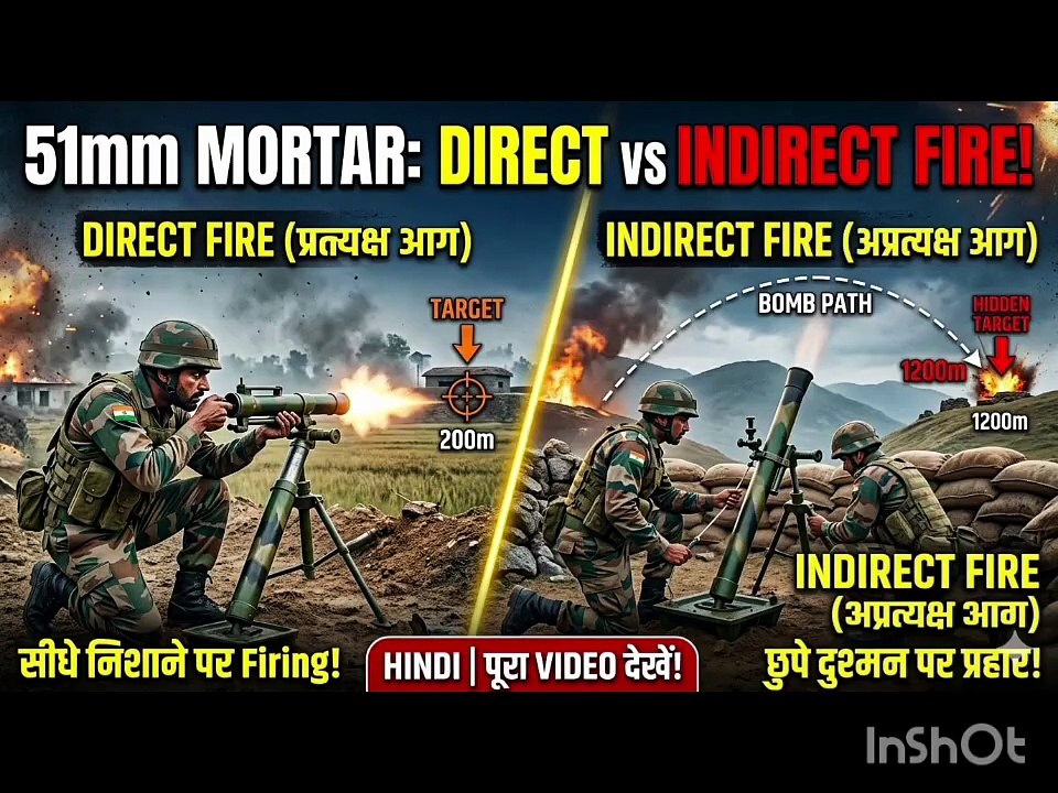 51 mm Mortar ip 3, 51 mm mortar ka direct aur indirect fire karne ka tariqa