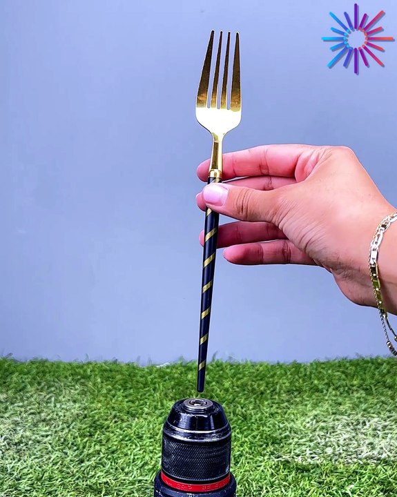Rope storage hack using a fork🍴🛠️