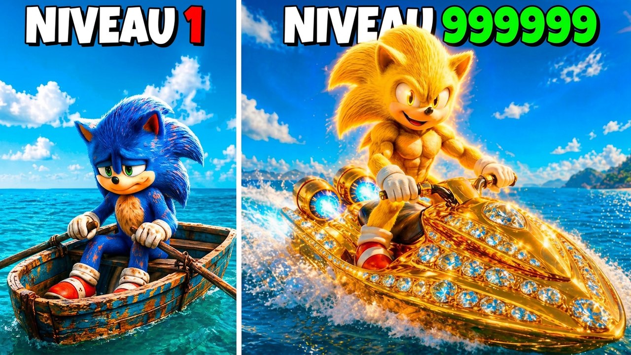 Le bateau de Sonic : du niveau 1 au niveau 1 000 000 dans GTA 5 ! (mod Sonic Movie)