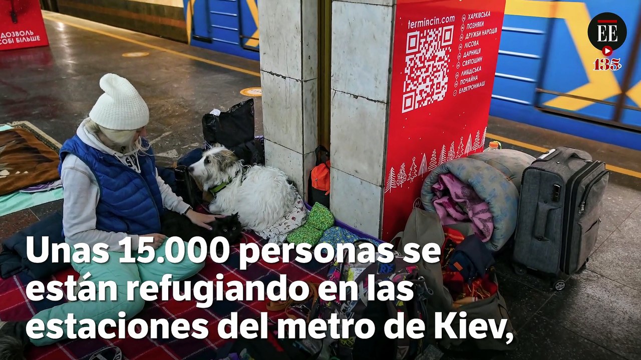 Ucrania: estaciones de metro refugian a 15.000 personas en Kiev Miniatura: Los refugios de la guerra en Kiev