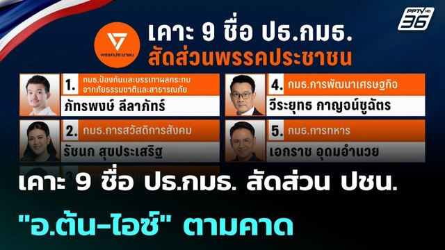 เคาะ 9 ชื่อ ปธ.กมธ. สัดส่วน ปชน. อ.ต้น-ไอซ์ ตามคาด| โชว์ข่าวเช้านี้ | 29 เม.ย. 69