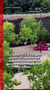 Casas bajo el agua y vehículos arrastrados: así se ven las inundaciones en Zaragoza, España