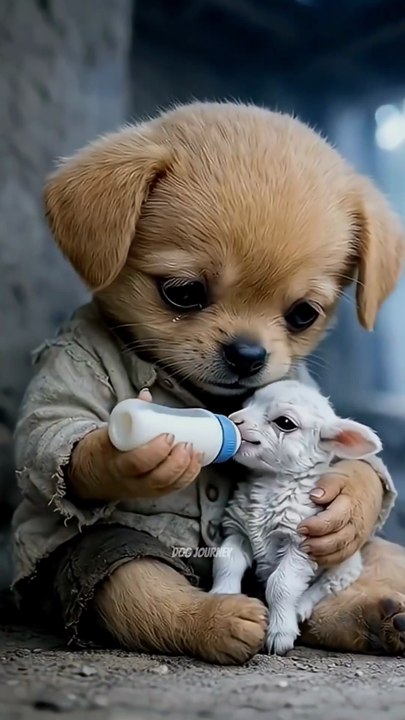 This poor puppy 🐕 & lamb's story will make you cry 😭