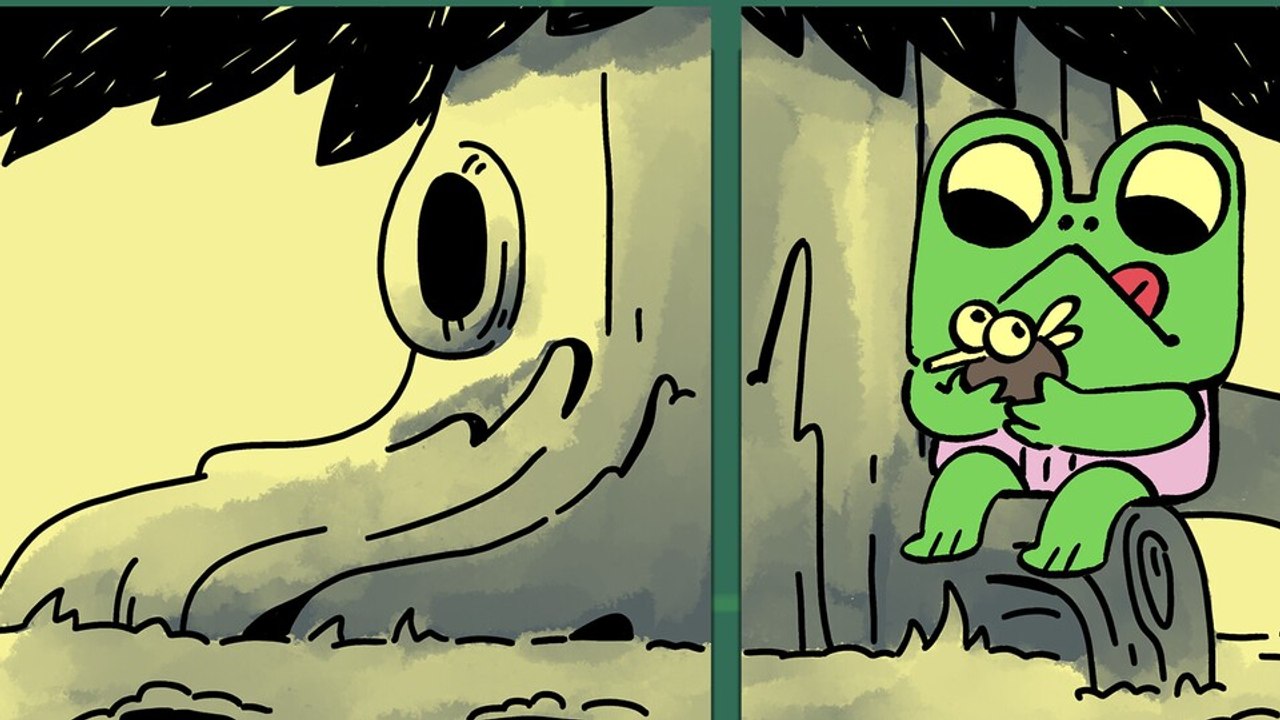 Im deutschen walk the frog klebt ihr den level selbst zusammen - mit post-its!