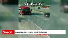Plakasını gizleyen TIR sürücüsüne ceza