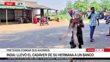 Llevó los restos de su hermana a un banco