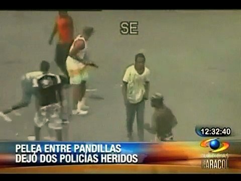 Dos policías heridos durante pelea de pandillas en Cali
