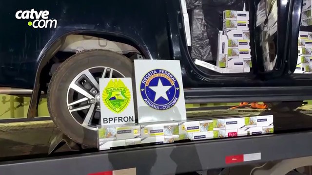 Hilux furtada em Maringá é recuperada com 3 mil pacotes de cigarros contrabandeados no Paraná