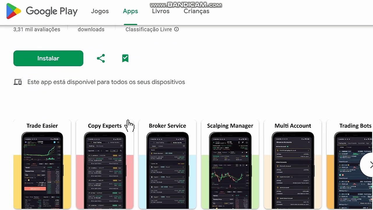Negociações por Robô, ProfitTradingApp para Binance
