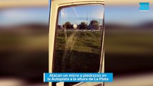 Atacan un micro a piedrazos en la Autopista a la altura de La Plata