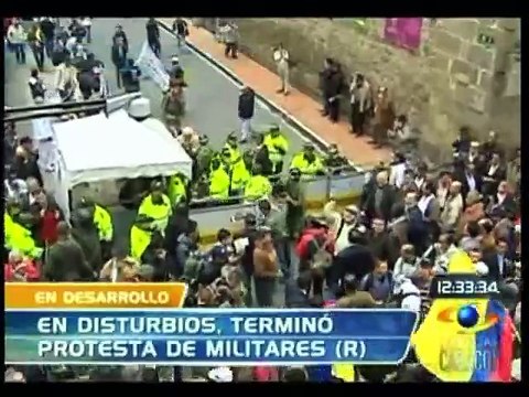 Disturbios en manifestación de policías y militares retirados