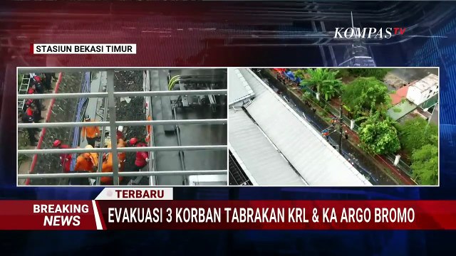 Proses Evakuasi 3 Korban Terjepit KRL & KA Argo Bromo di Stasiun Bekasi Timur, Gerbong Dipindah