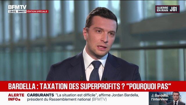 Hausse des carburants: “Pourquoi pas une taxation des superprofits”, estime Jordan Bardella