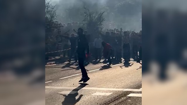 Altercados en las inmediaciones del Estadio Metropolitano previo al partido del Atlético - Arsenal