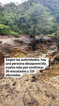 Avenida torrencial y deslizamientos en Nariño: una persona herida y 219 afectadas