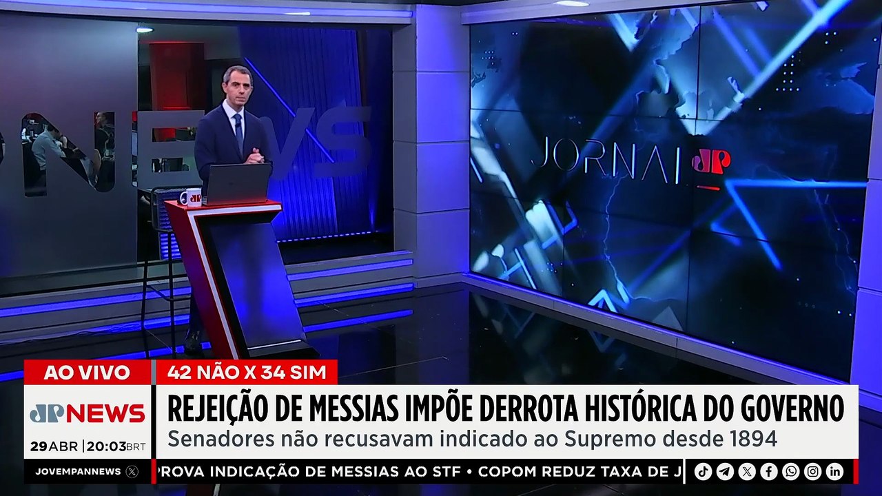 Senado rejeita Jorge Messias para o STF e impõe derrota ao governo no Legislativo