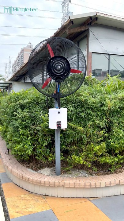 Mingletec BLDC wall mounted industrial mist fan #mingletec #BLDC #wallmount #industrialfan #mistfan #watersprayfan #manufacturer #supplier #outdoot #fyp