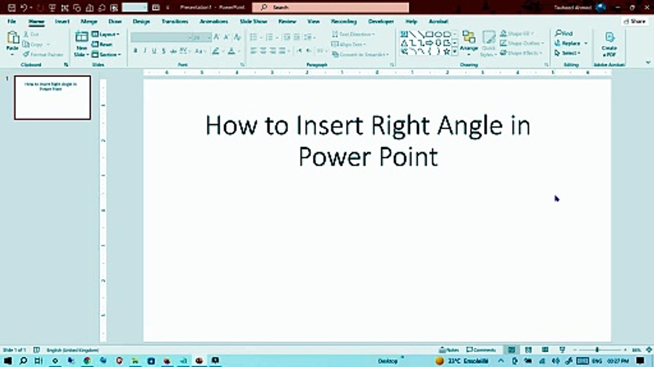 How to Insert Right Angle in Power Point