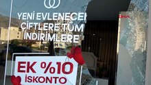 Kamyonun fırlayan tekeri, mağazaya daldı; o anlar kamerada!