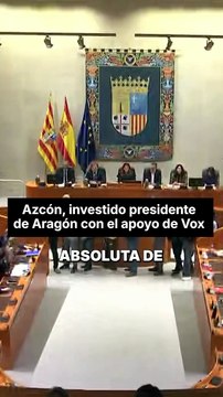 Azcón, reelegido presidente de Aragón para formar un segundo gobierno con Vox.