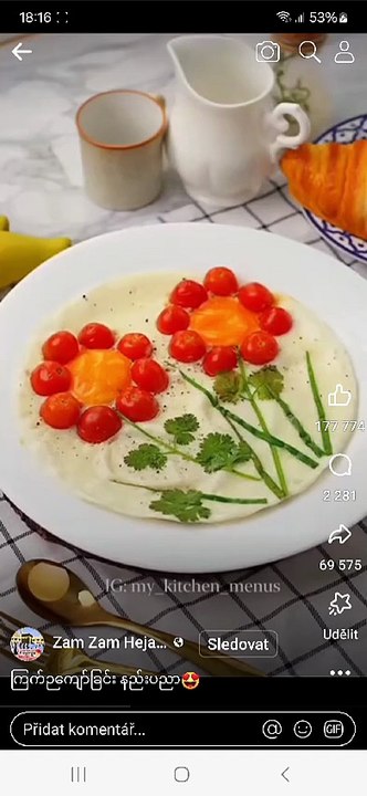Omelette ou Oeufs sur le plat décoratifs