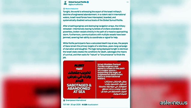 Flotilla, Israele intercetta decine di navi e arresta attivisti