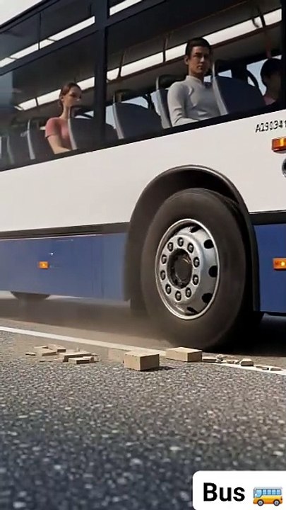 Bus Crushes Old TV  #buscrush #tvcrush #trending #foryou #viralshorts