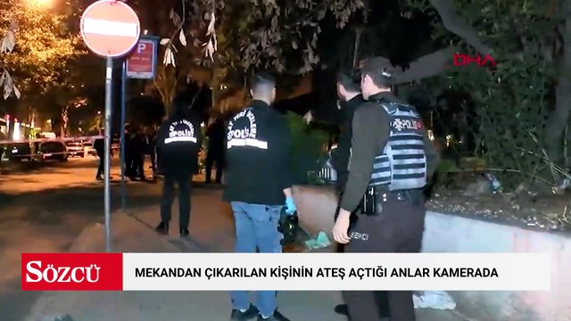 Kadıköy’de mekandan çıkarılan kişinin ateş açtığı anlar kamerada; polis bacağından vurarak yakaladı