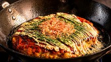 Osaka Okonomiyaki Cooks In A Frying Pan