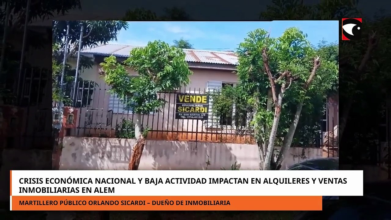 Crisis económica nacional y baja actividad impactan en alquileres y ventas inmobiliarias en Alem