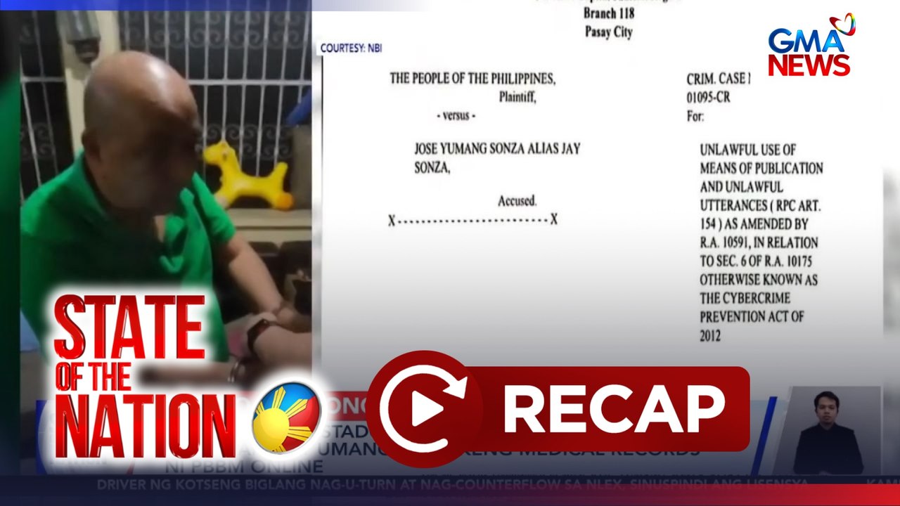 State of the Nation: (Part 1) Jay Sonza, arestado; Impeachment vs. VP Duterte; Patay na balyena