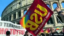Al Colosseo manifestazione per la Global Sumud flotilla